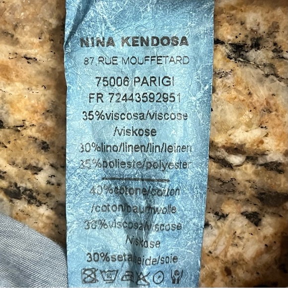 Nina Kendosa Paris Linen Blouse Sheer Beach Boho Quiet Luxury Cottegecore Ballet - Picture 7 of 9